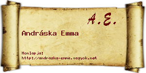 Andráska Emma névjegykártya